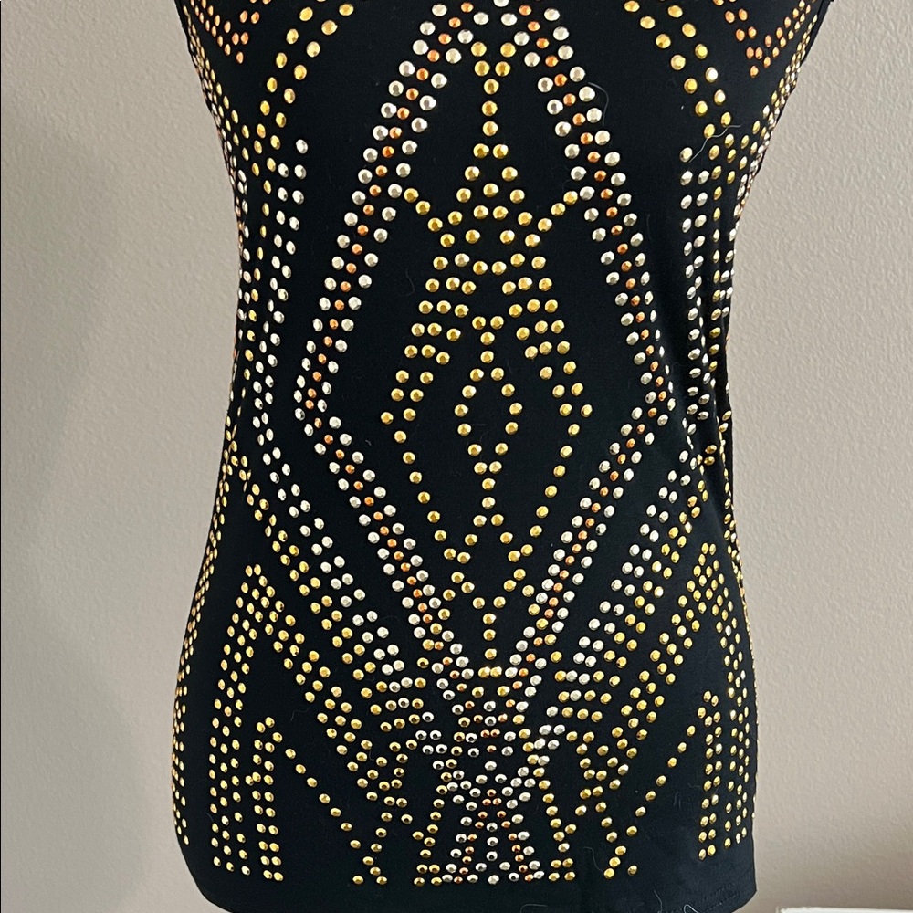 Black and Gold Embellished Women's Top - Picture 6 of 7
